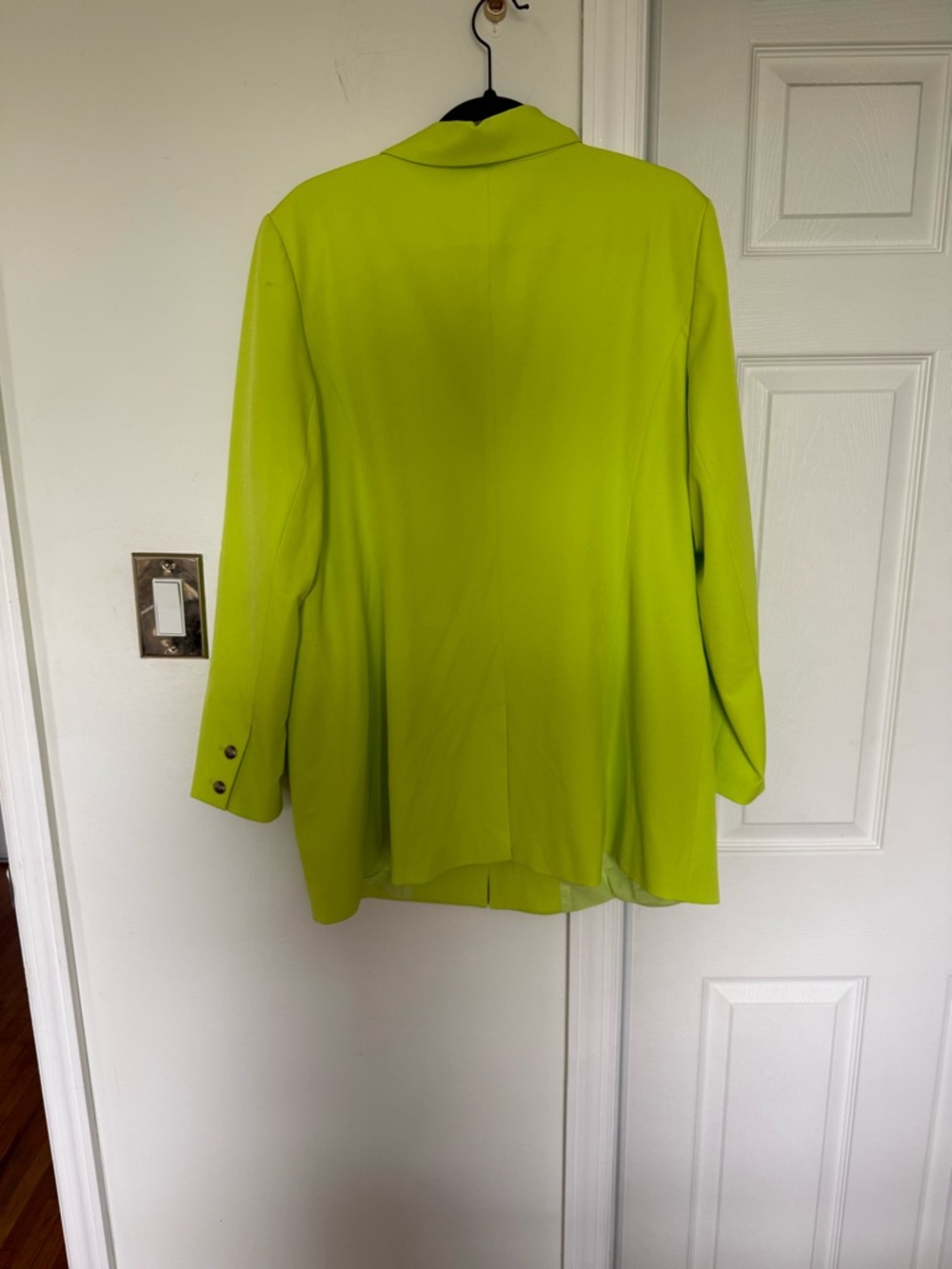 Wildfang Lime Green Single-Button Blazer - Picture 3 of 5